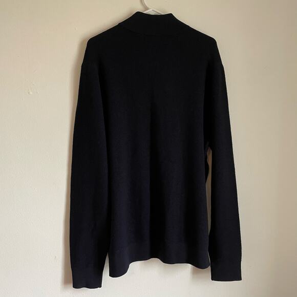 Brooks Brothers 100% Merino Wool SZ XL Navy Blue Quarter Zip Sweater Pullover - Picture 6 of 7